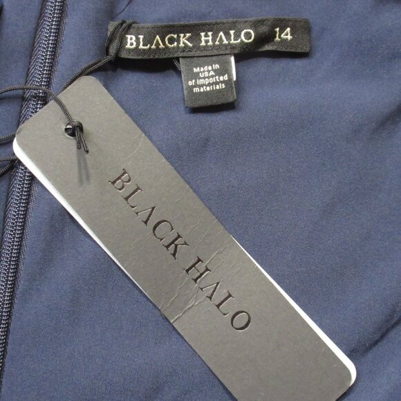 NWT Black Halo Jackie in Eclipse Stretch Gabardine Belted Sheath Dress 14 $375 - Picture 5 of 10
